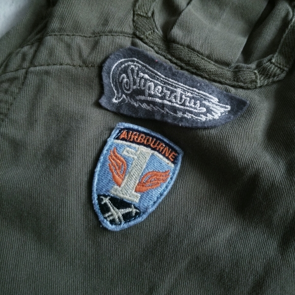 SUPERDRY JPN Black Label 7605 Division Super Aces Military Khaki Button Down M - Picture 12 of 16